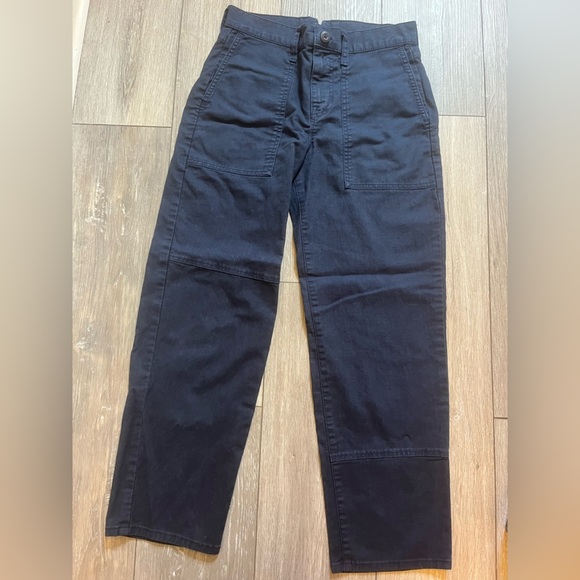 J Crew Garment-dyed cargo pant in chino twill high waisted size 26P Navy blue - Picture 1 of 9